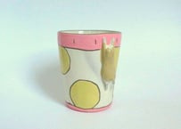 中林由香梨 しがみつく猫のフリーカップ＊ピンク