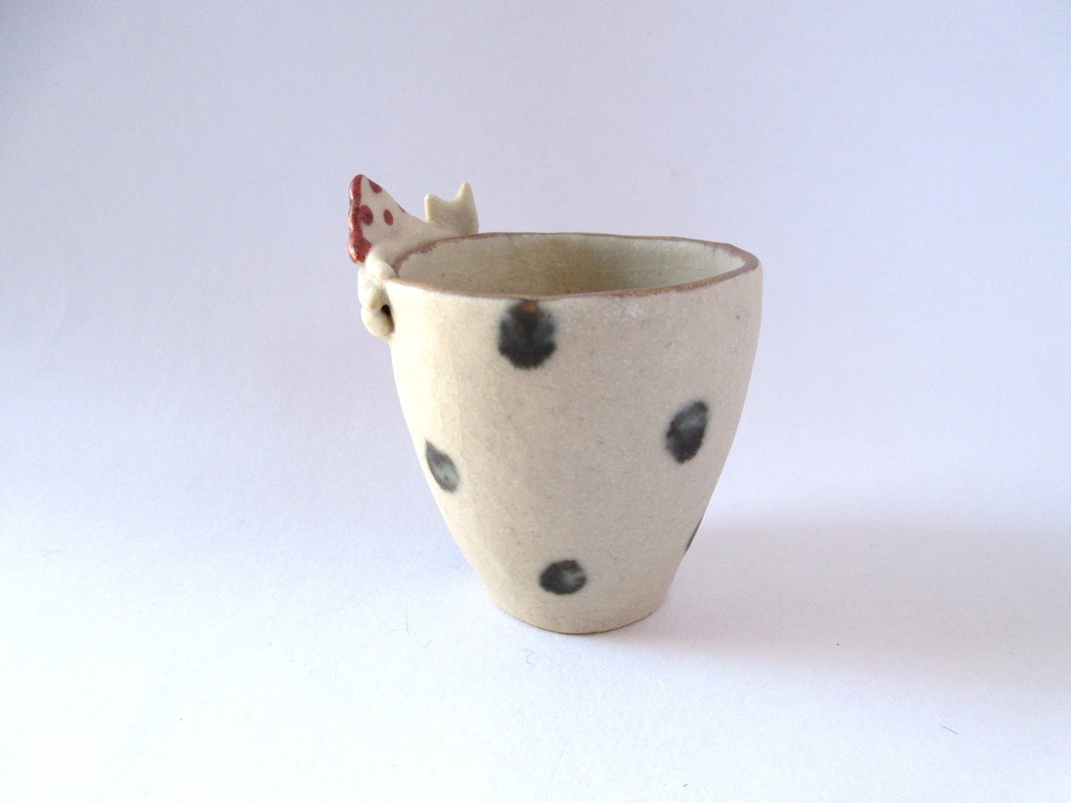 工房113 阪井ひとみ スーパーネコのおちょこ＊小A | コーヒー豆と雑貨