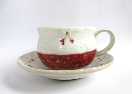 巌陶房 小さなさくらんぼ柄 コーヒーカップC