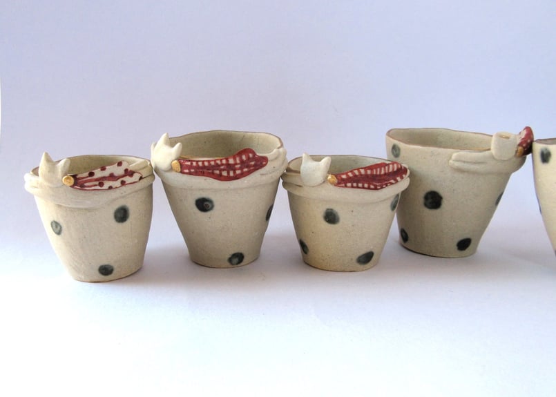 工房113 阪井ひとみ スーパーネコのおちょこ＊小A | コーヒー豆と雑貨