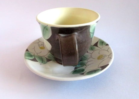 中川守雄　白椿のコーヒーカップ