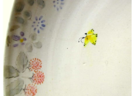 樫村恭子 うさぎと野の花の大きな丸皿A