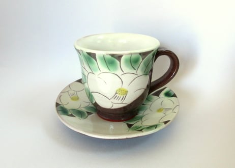 中川守雄　白椿のコーヒーカップB