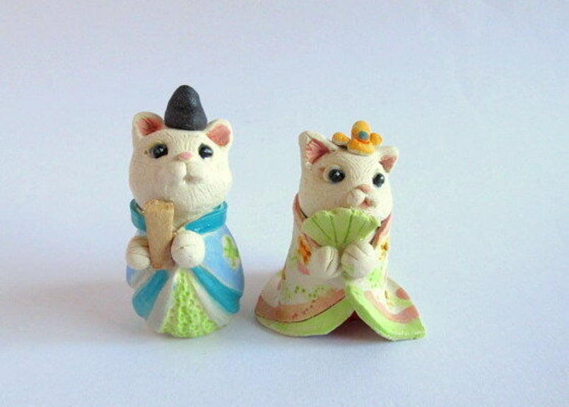 島田ゆみこ ねこのお雛様 白猫C | コーヒー豆と雑貨の店 豆ねこ