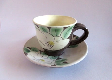 中川守雄　白椿のコーヒーカップ