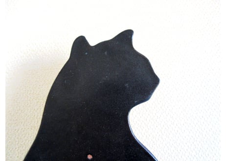 猫の壁掛け時計＊黒猫