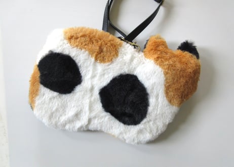 発送は10/30(金)以降＊斜め掛け ふわふわファー仔猫バッグ＊三毛猫