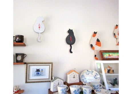 猫の壁掛け時計＊白猫＊