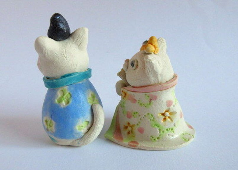 ⑤猫の日♡限定m(=✧ω✧=)m✧ ✧ ✧ 白猫♡白猫　猫ひな人形 島田ゆみこ ねこのお雛様 白猫C | コーヒー豆と雑貨の店 豆ねこ