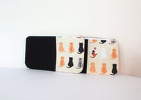 【SALE 1200→1000円！】てぬぐい平ポーチ＊カラフル猫たち
