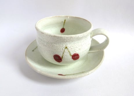 巌陶房 さくらんぼコーヒーカップ たっぷりサイズE