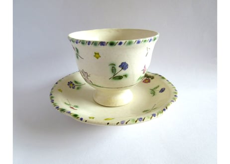 早川ゆかこ　コーヒーカップ＊猫とお花とお月さまD
