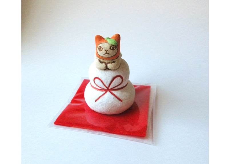 kuu ねこがのっている鏡餅A | コーヒー豆と雑貨の店 豆ねこ