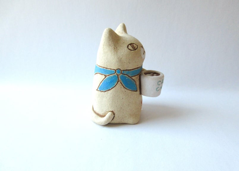 kuu カフェ de ネコ 青5＊ラテアート にくきゅう | コーヒー豆と雑貨の