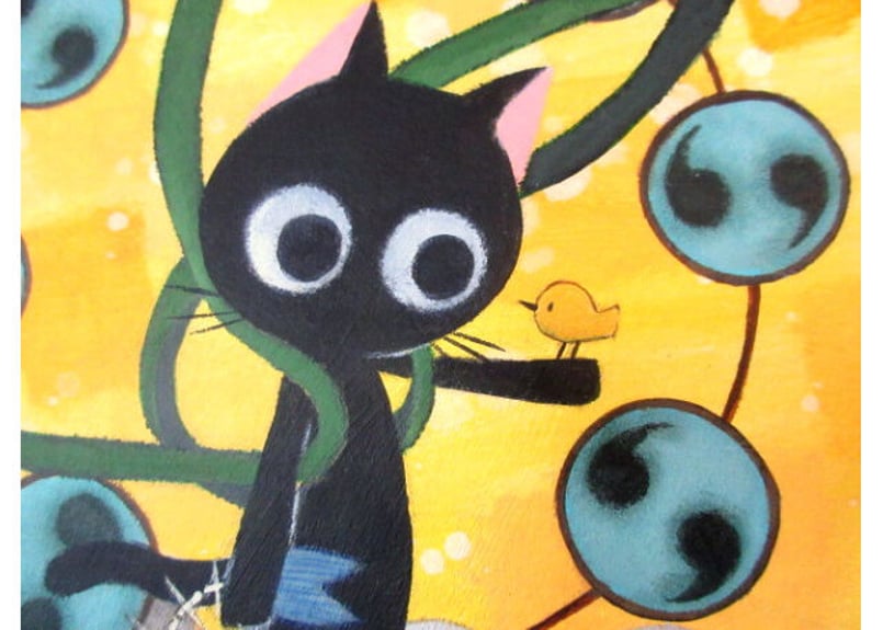 かつきかずお 額装絵画 2023新作 F6号＊桃富士と風ニャン雷