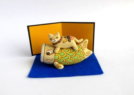 豆猫 魔女の宅急便 一輪挿し あやつりオルゴール 2点セット