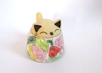 安藤喜代子 パッチワーク猫のカップ＊ピンクC
