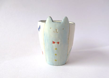工房113 阪井ひとみ　どうぶつぐいのみ＊猫A