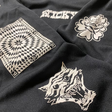ROSE AND TIGER SPRIT LONG SLEEVE DRY T-SHIRTS BLACK