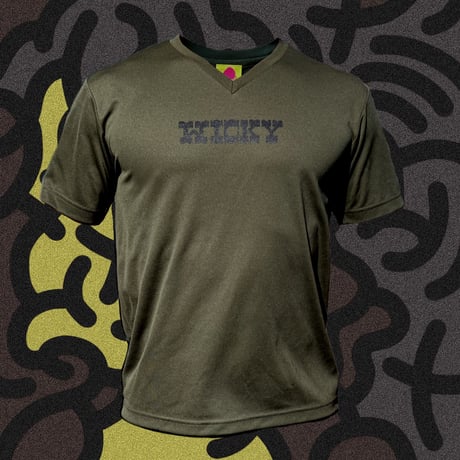 WICKY LOGO DRY V NECK T KHAKI