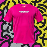 WICKY LOGO DRY V NECK T PINK