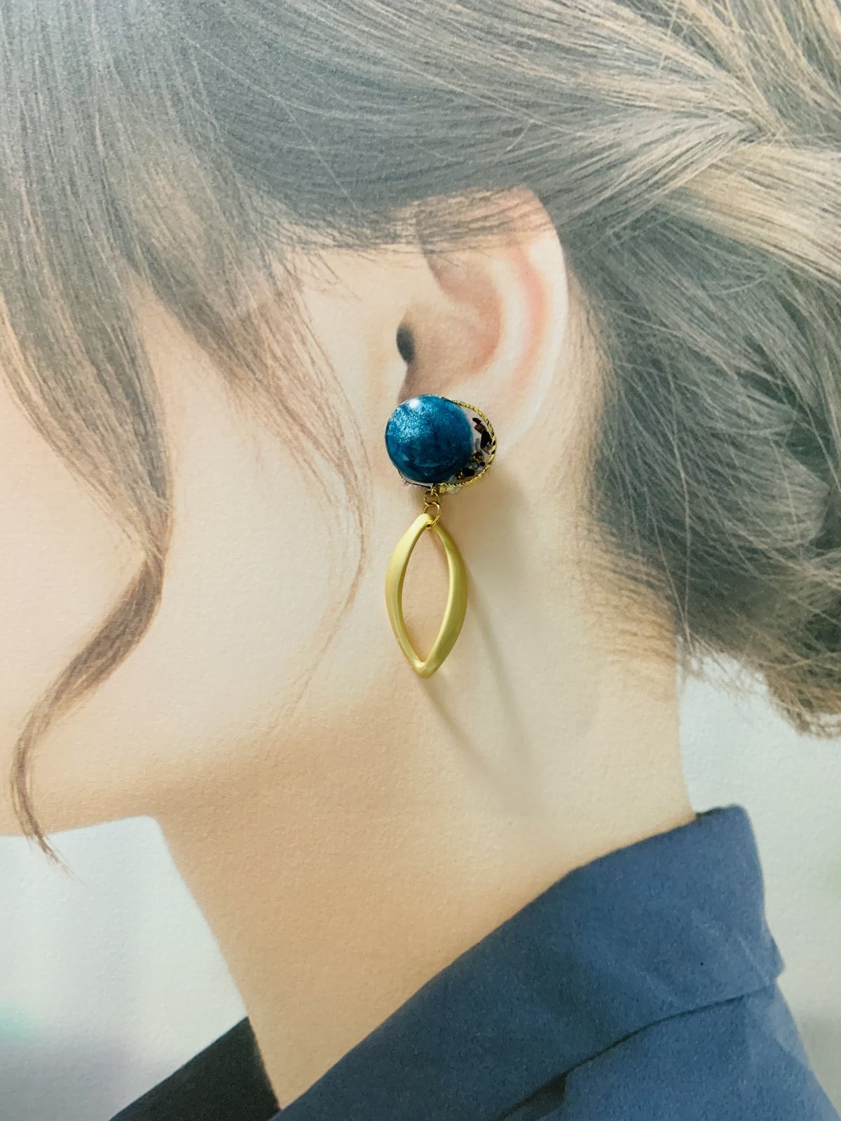 レジン　カボション　サークル　ピアス　ハンドメイド レジン カボション サークル ピアス ハンドメイド レジンカボション