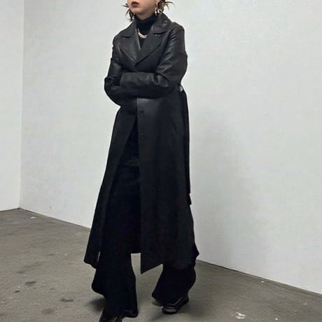 Leather long coat　No. V250024