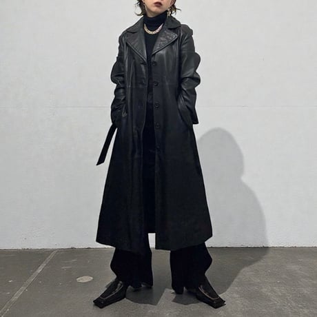 Leather long coat　No. V250024
