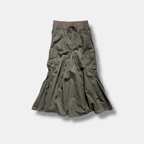 00's zip cargo skirt (khaki)　No. V260011