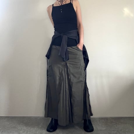 00's zip cargo skirt (khaki)　No. V260011
