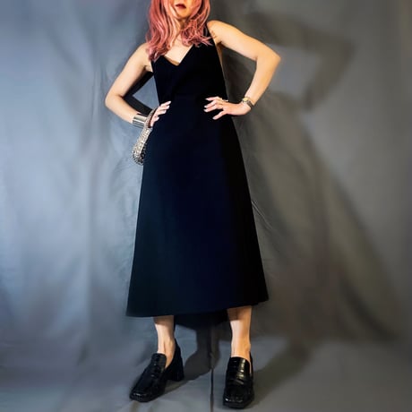 Long ribbon apron dress　No.VDR23002