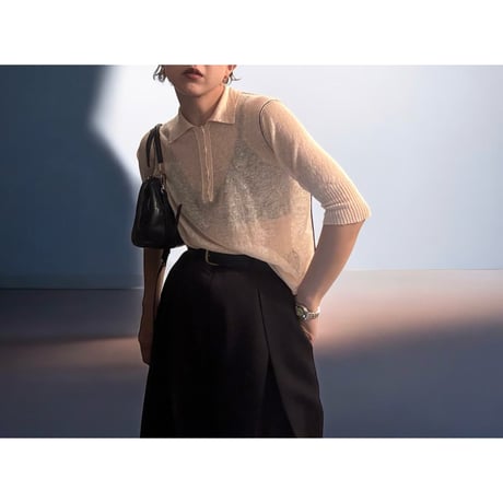 [ JIL SANDER ] Sheer polo shirt　No. V250025