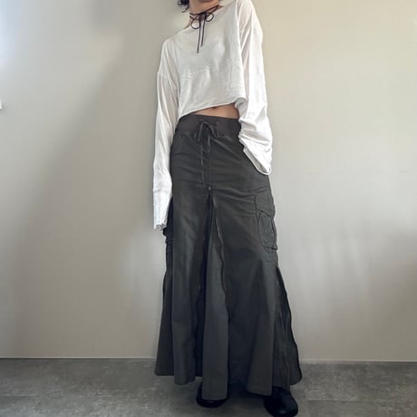 00's zip cargo skirt (khaki)　No. V260011
