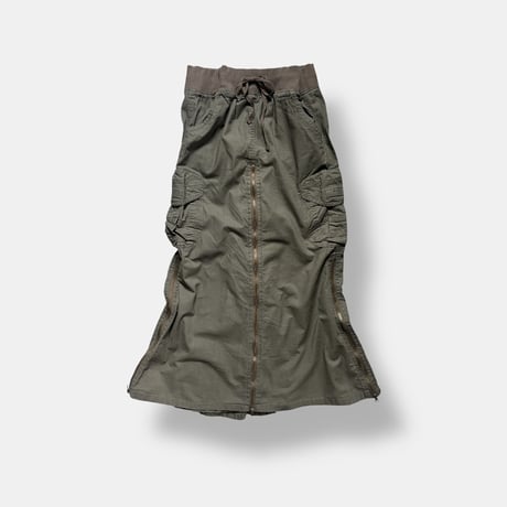 00's zip cargo skirt (khaki)　No. V260011