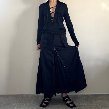 00's zip cargo skirt (black)　No. V260010