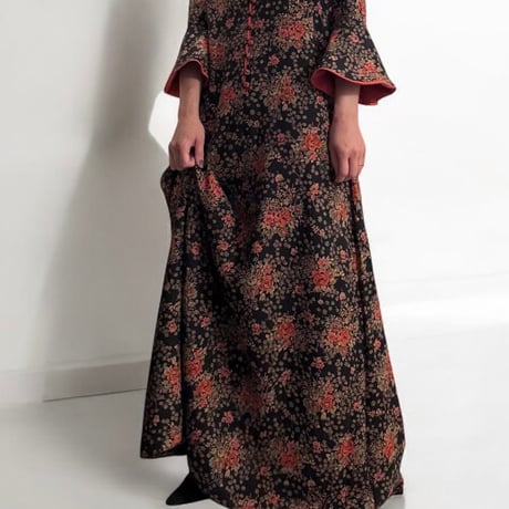 Bell sleeve print dress　No. V250022