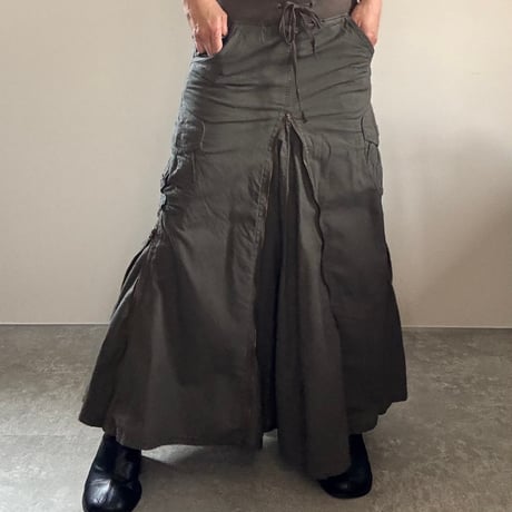 00's zip cargo skirt (khaki)　No. V260011
