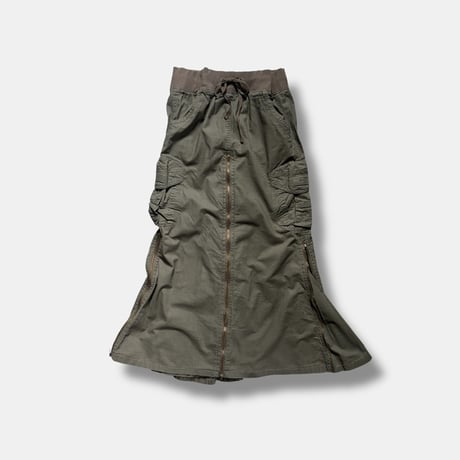 00's zip cargo skirt (khaki)　No. V260011