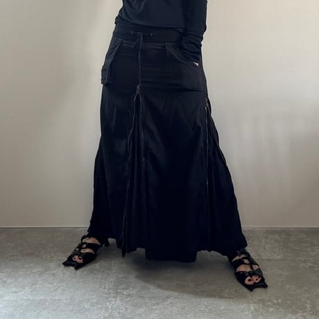 00's zip cargo skirt (black)　No. V260010