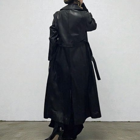 Leather long coat　No. V250024