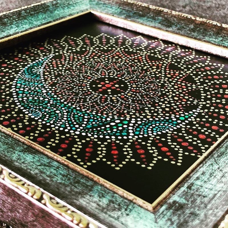 点描画曼荼羅 「月と太陽」 | ao*makana｜ココロやわらぐ曼荼羅アート