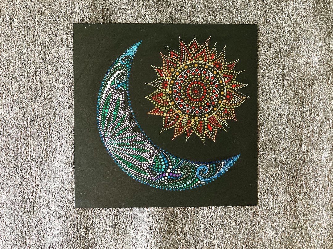 月と太陽さん専用　曼荼羅アート 1点もの Marieles Grundmann 月と太陽さん専用 曼荼羅アート 1点もの Marieles Grundmann 月と太陽
