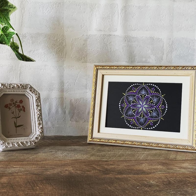 カラー    点描画 点描画曼荼羅 ミニ 「内からの輝き」 | ao*makana｜ココロ