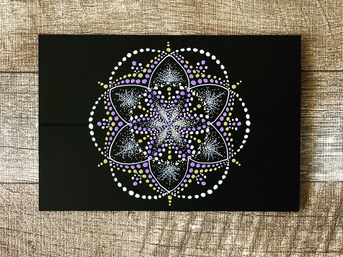 点描画曼荼羅 ミニ 「内からの輝き」 | ao*makana｜ココロやわらぐ