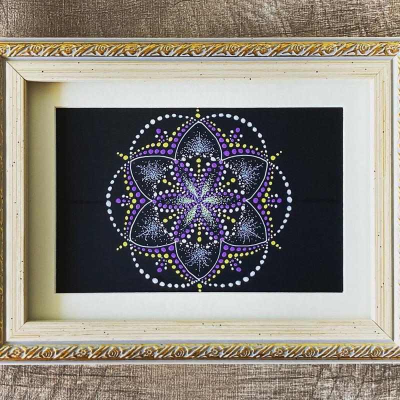 点描画曼荼羅 ミニ 「内からの輝き」 | ao*makana｜ココロやわらぐ