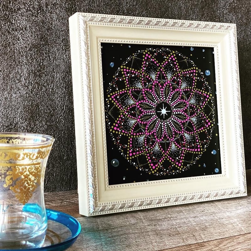 カラー    点描画 点描画曼荼羅「宇宙からのサポート」 | ao*makana｜ココロ