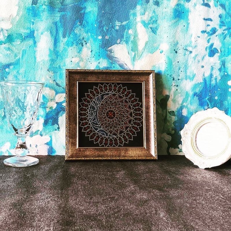 点描画曼荼羅 「月と太陽」 | ao*makana｜ココロやわらぐ曼荼羅アート