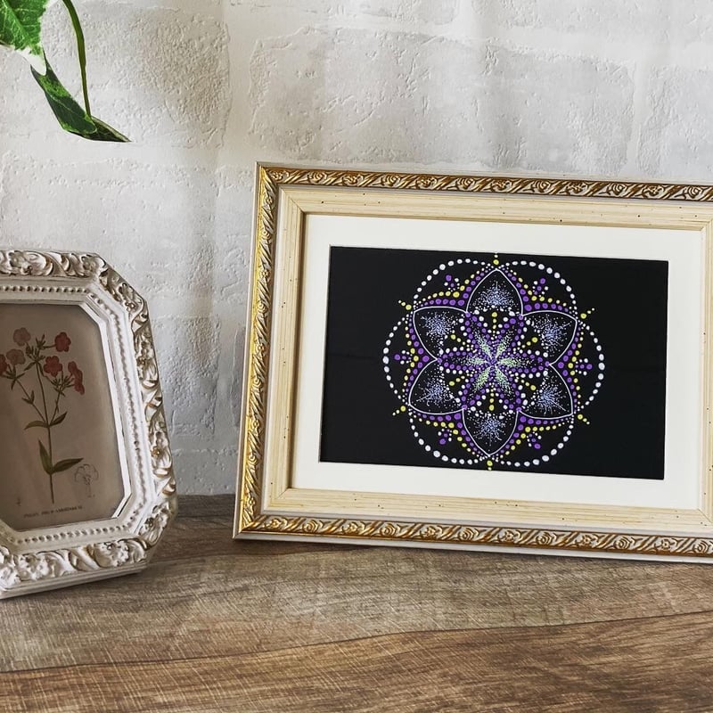 点描画曼荼羅 ミニ 「内からの輝き」 | ao*makana｜ココロやわらぐ