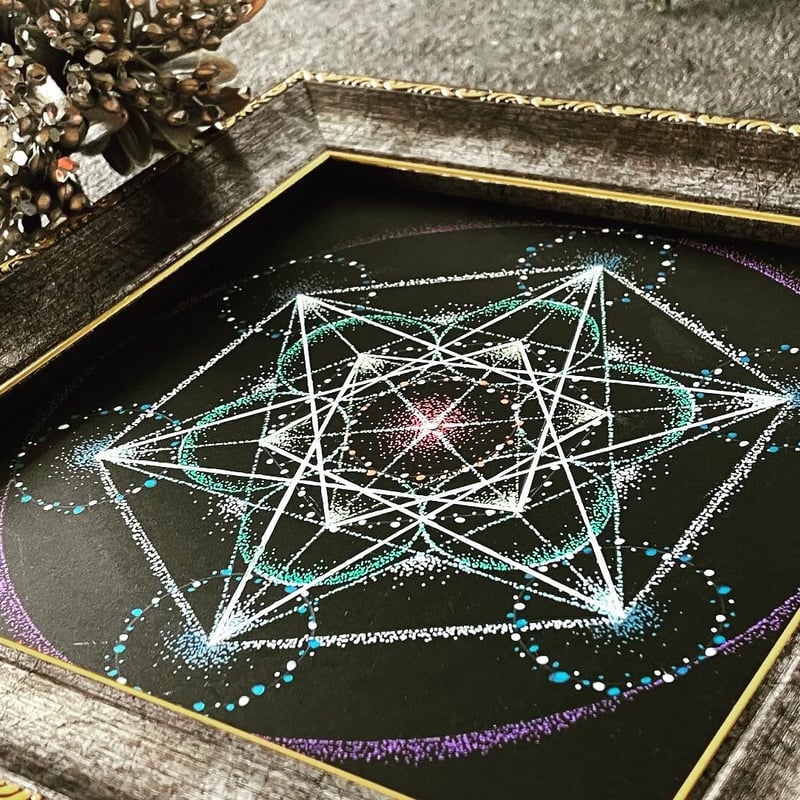 水晶クリスタル・オニキス・カーネリアン曼荼羅 神聖幾何学 魔方陣マンダラ メタトロン・キューブ曼荼羅 | ao*makana｜ココロやわらぐ曼荼羅