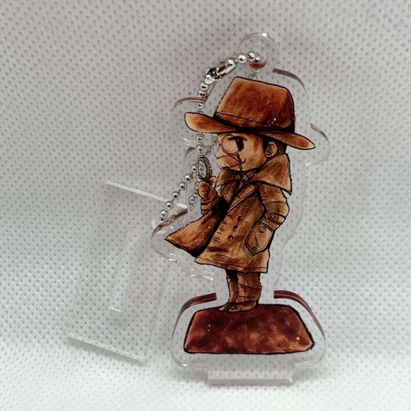 なにみてるの 台座付きアクリルキーホルダー | スタチュー